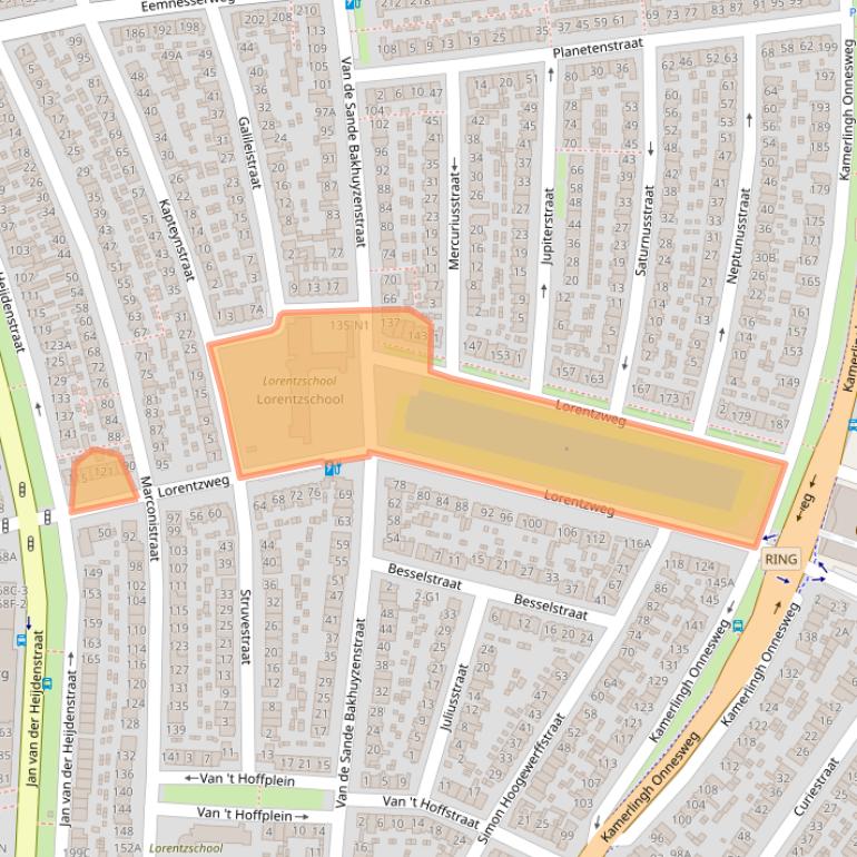 Kaart van postcodegebied 1223HN.