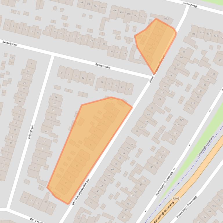 Kaart van postcodegebied 1223HV.