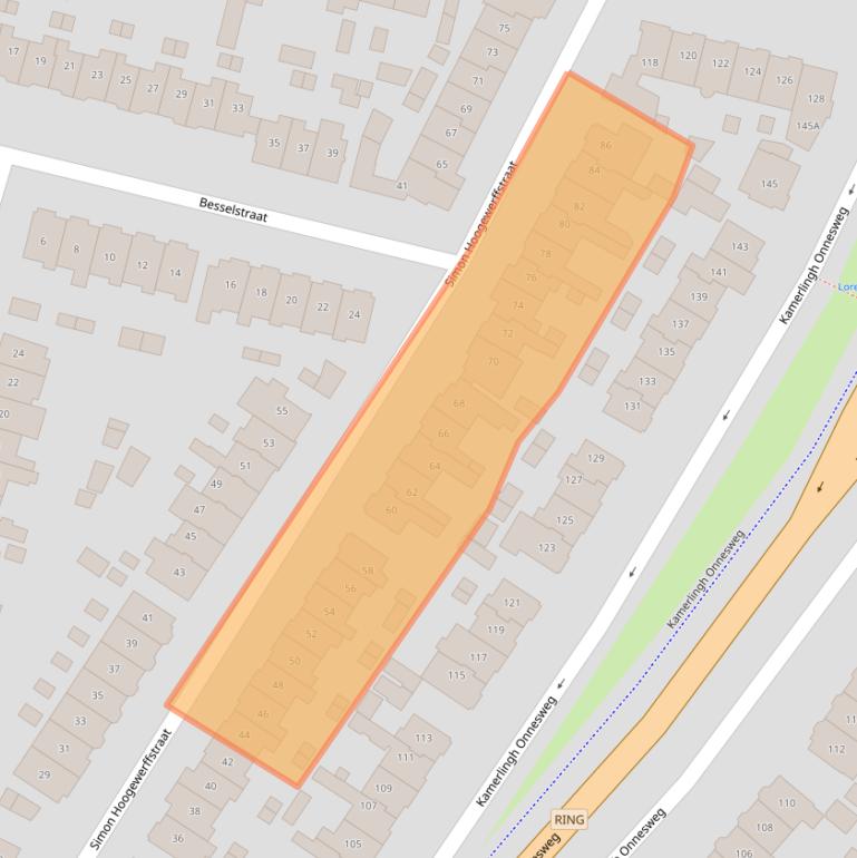 Kaart van postcodegebied 1223HX.