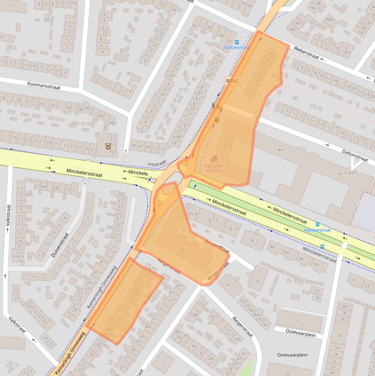 Kaart van postcodegebied 1223JL.