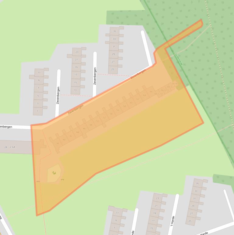 Kaart van postcodegebied 1223KG.