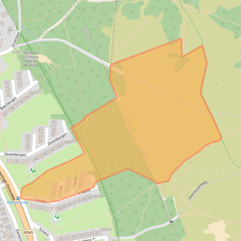 Kaart van postcodegebied 1223KH.