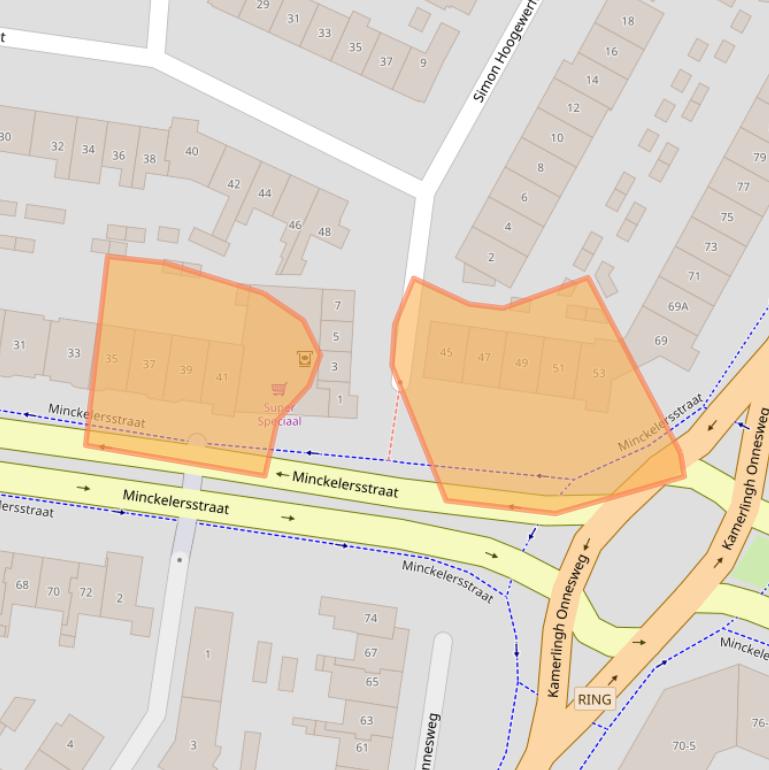 Kaart van postcodegebied 1223LC.