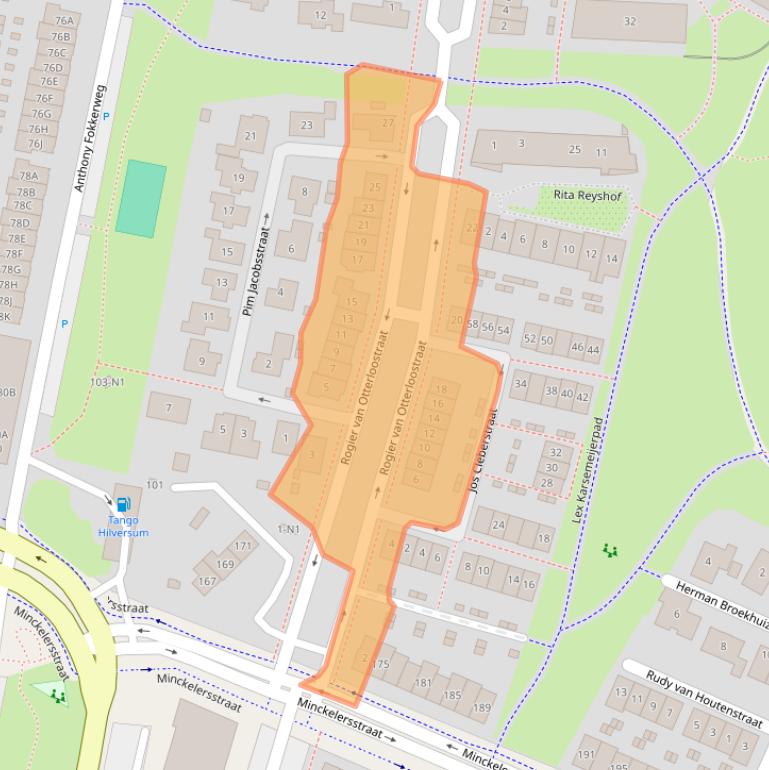 Kaart van postcodegebied 1223ME.