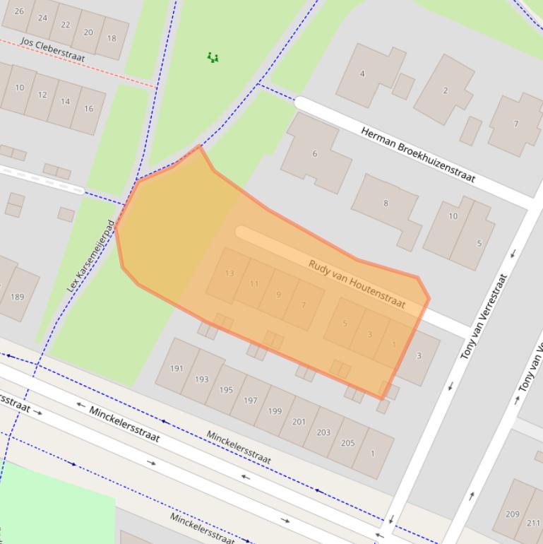 Kaart van postcodegebied 1223MT.
