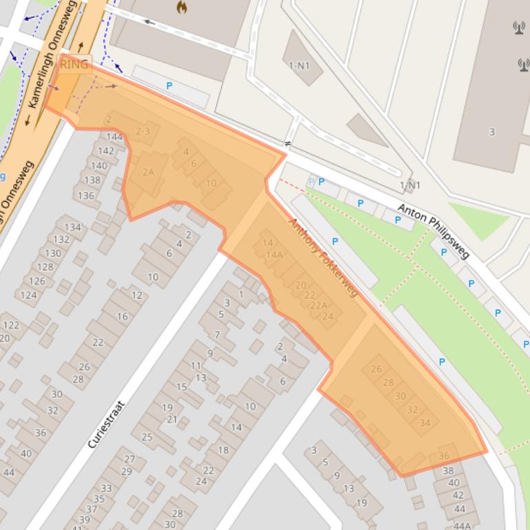 Kaart van postcodegebied 1223NE.