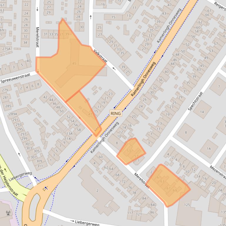 Kaart van postcodegebied 1223NS.