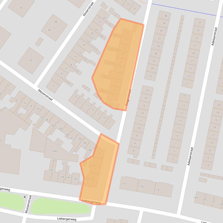 Kaart van postcodegebied 1223PA.