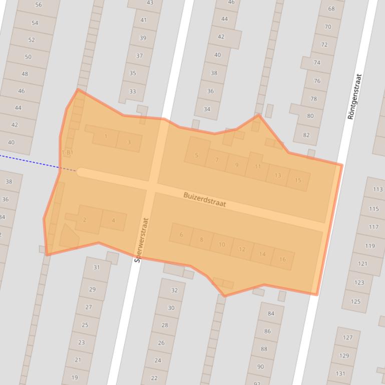 Kaart van postcodegebied 1223PS.