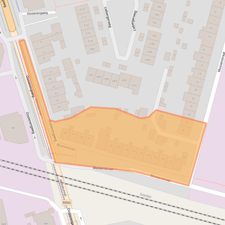 Kaart van postcodegebied 1223RD.
