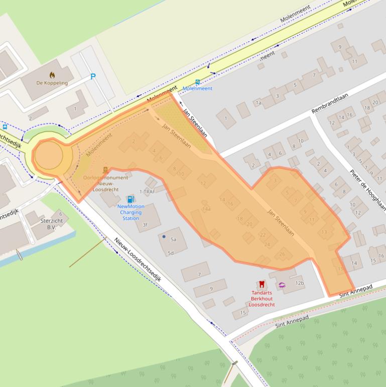 Kaart van postcodegebied 1231AE.