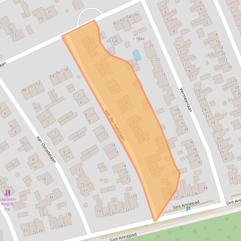 Kaart van postcodegebied 1231AL.