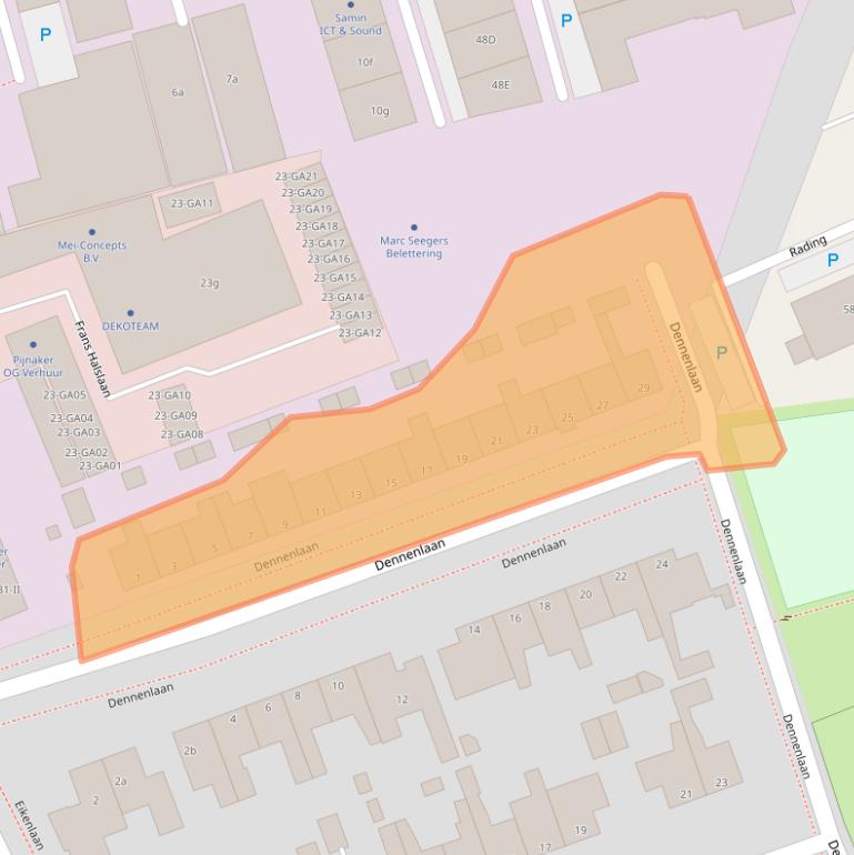 Kaart van postcodegebied 1231AW.