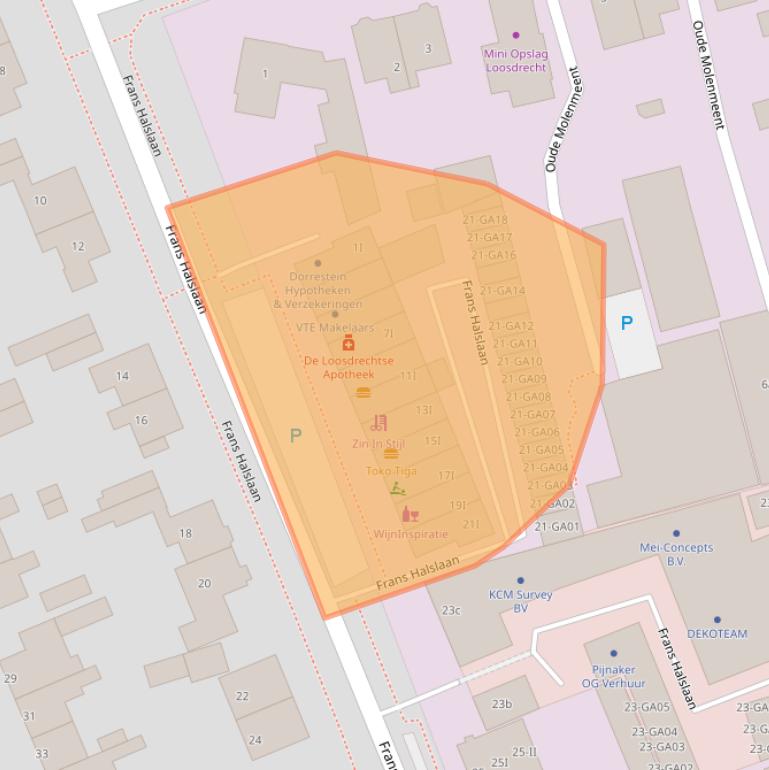 Kaart van postcodegebied 1231BA.