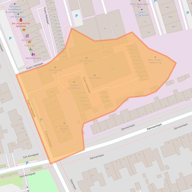 Kaart van postcodegebied 1231BB.