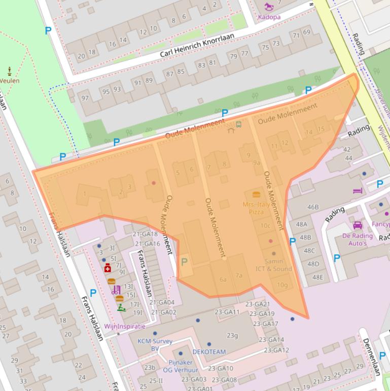 Kaart van postcodegebied 1231BD.