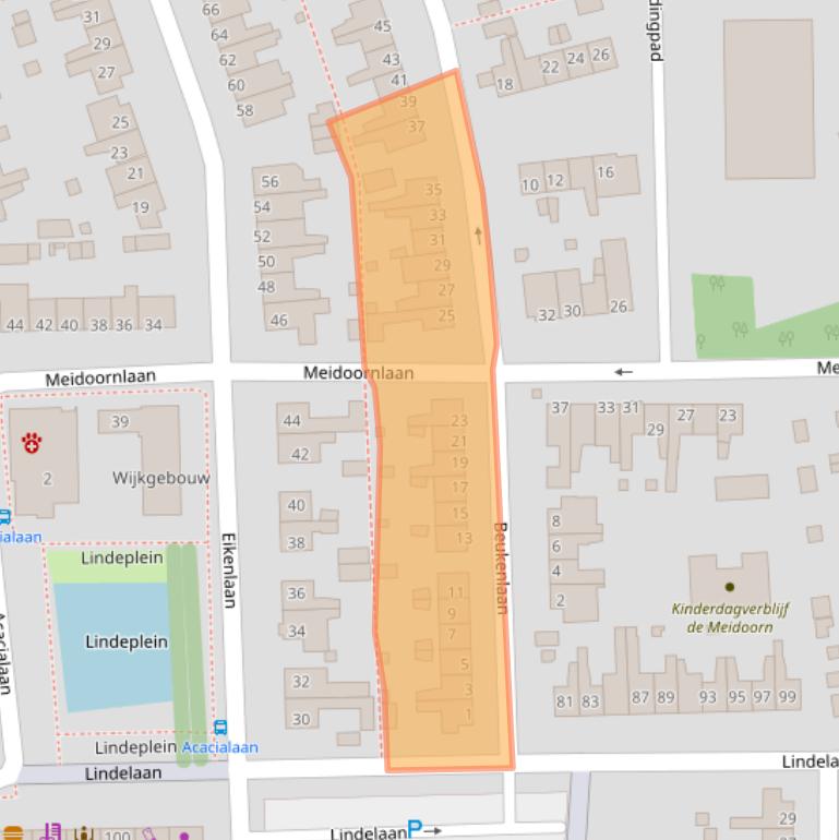 Kaart van postcodegebied 1231BV.