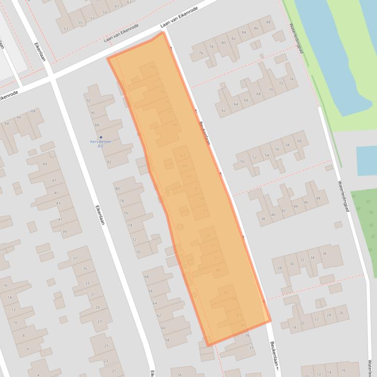 Kaart van postcodegebied 1231BW.