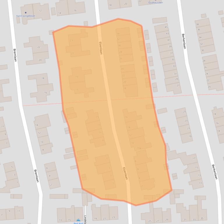 Kaart van postcodegebied 1231CD.