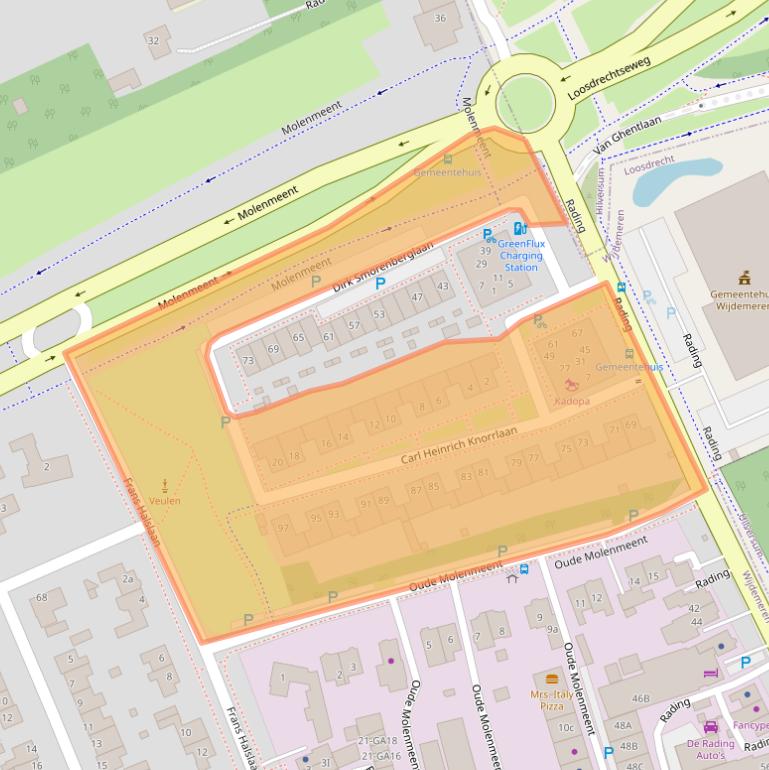 Kaart van postcodegebied 1231JA.