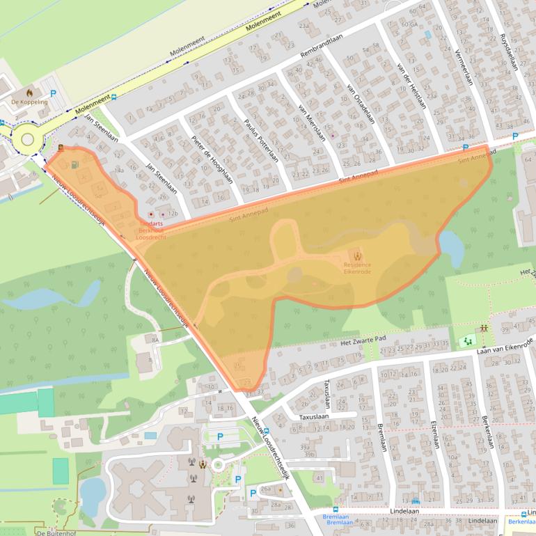 Kaart van postcodegebied 1231KL.