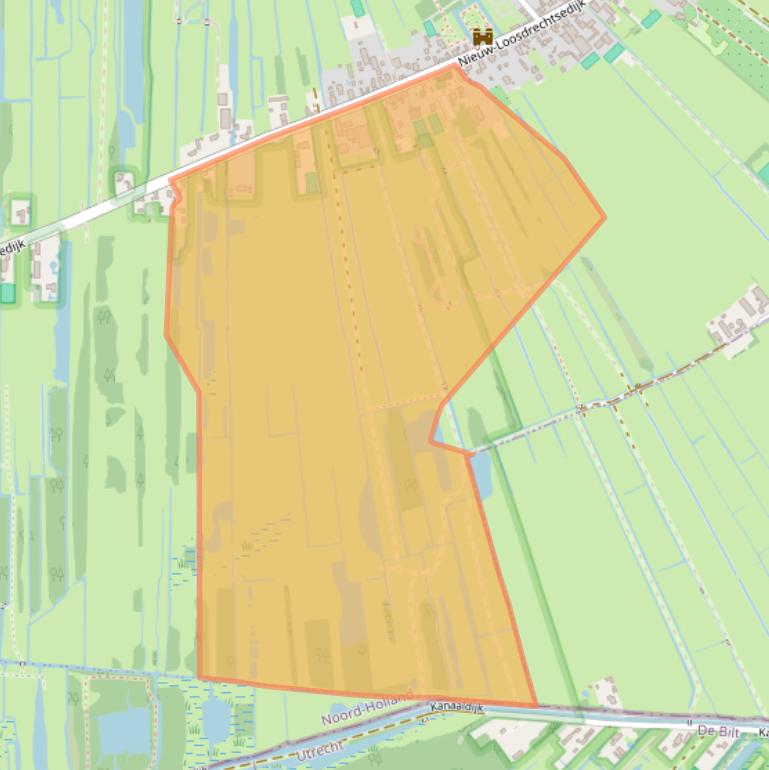 Kaart van postcodegebied 1231KS.