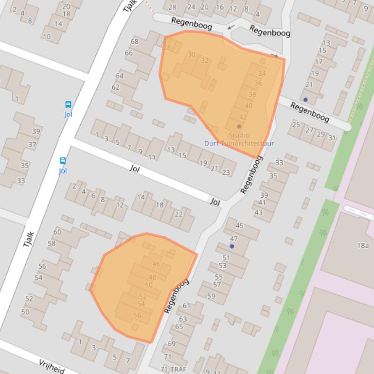 Kaart van postcodegebied 1231TJ.