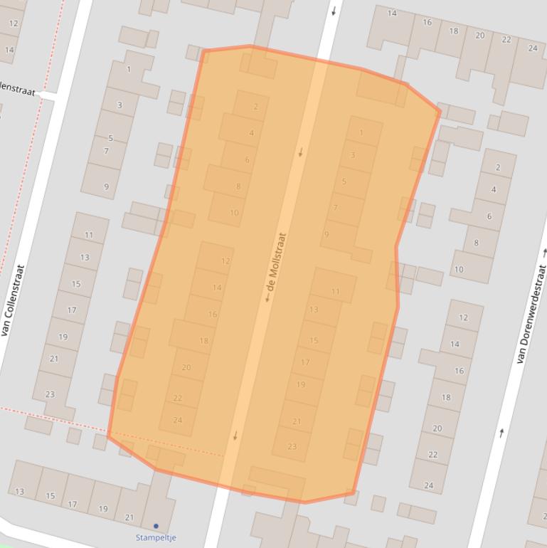 Kaart van postcodegebied 1231VM.