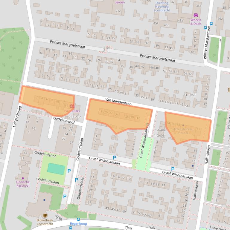 Kaart van postcodegebied 1231XC.