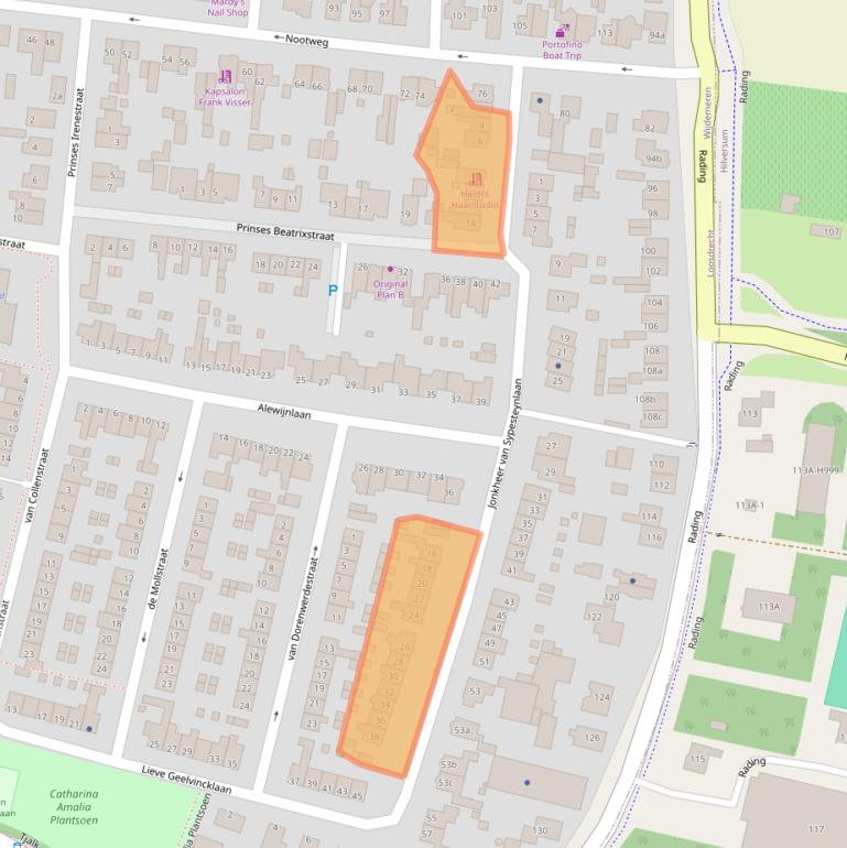 Kaart van postcodegebied 1231XN.