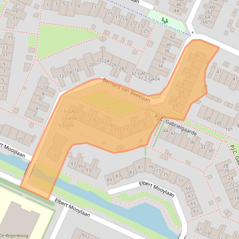 Kaart van postcodegebied 1241AC.