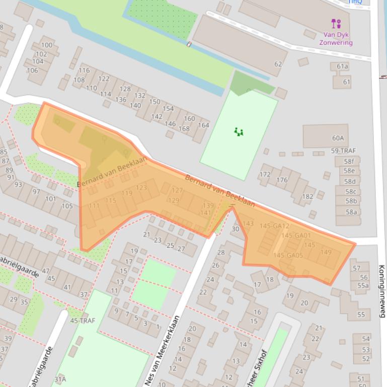 Kaart van postcodegebied 1241AG.