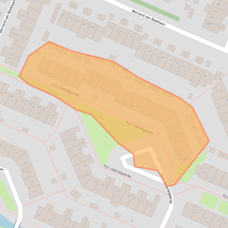 Kaart van postcodegebied 1241AL.