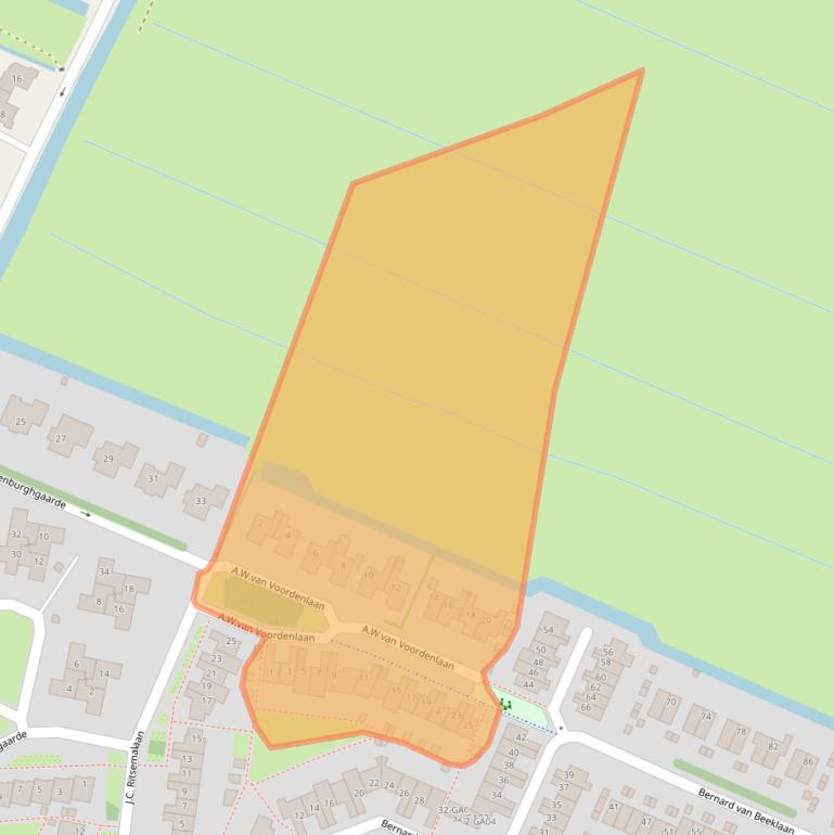 Kaart van postcodegebied 1241AN.