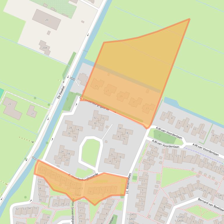 Kaart van postcodegebied 1241AR.