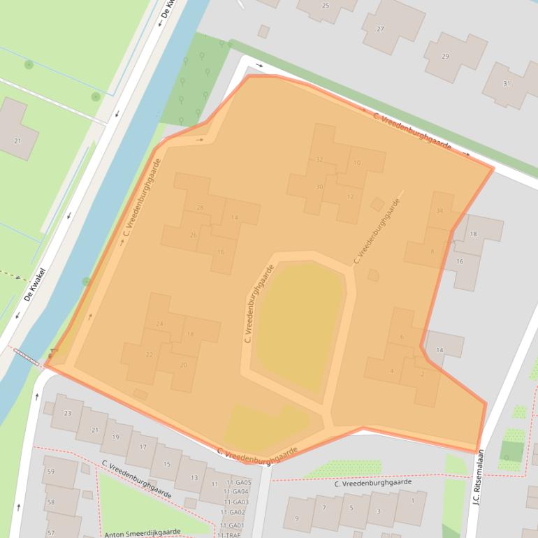 Kaart van postcodegebied 1241AS.