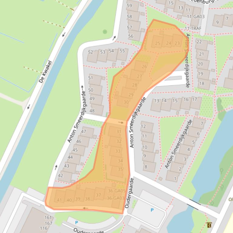 Kaart van postcodegebied 1241AV.