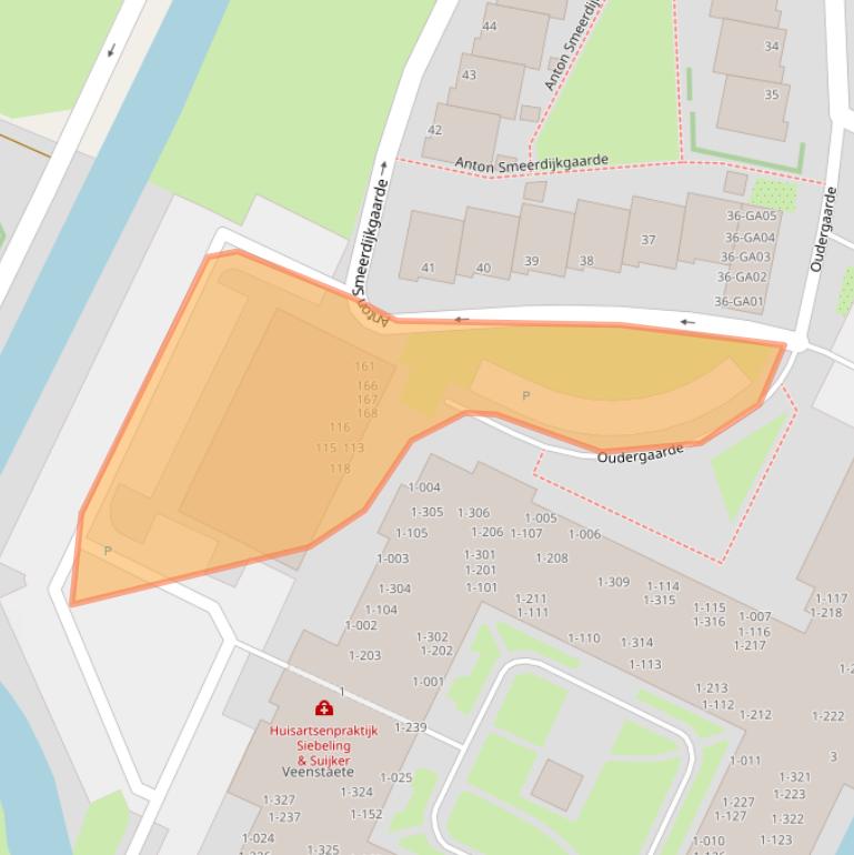 Kaart van postcodegebied 1241AZ.