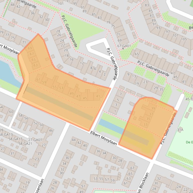 Kaart van postcodegebied 1241BB.