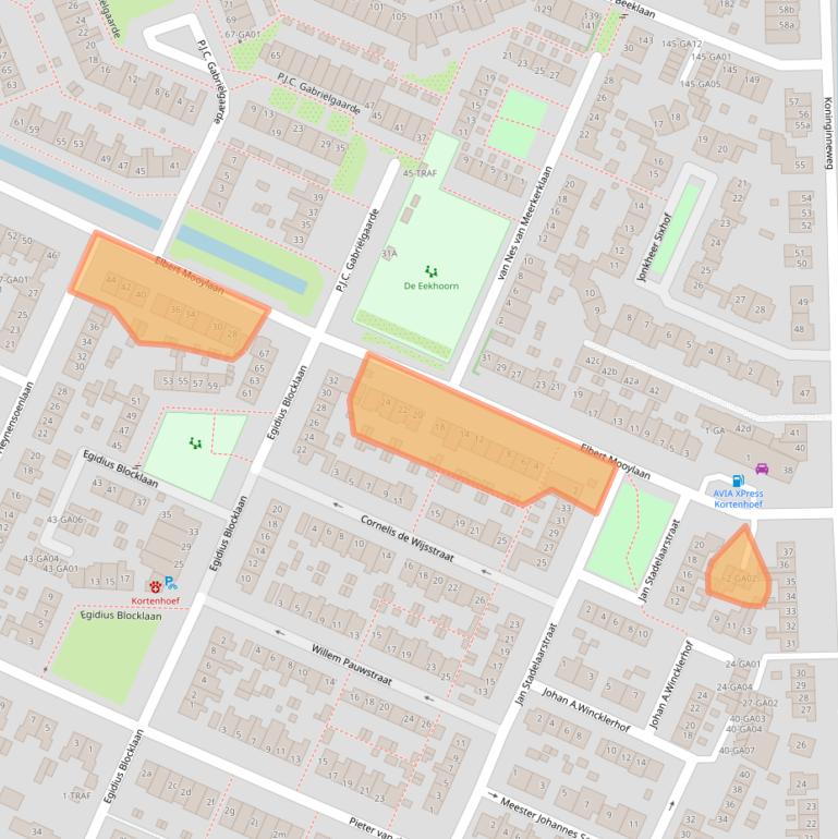 Kaart van postcodegebied 1241BD.
