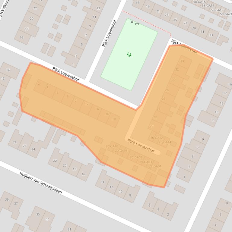 Kaart van postcodegebied 1241BK.