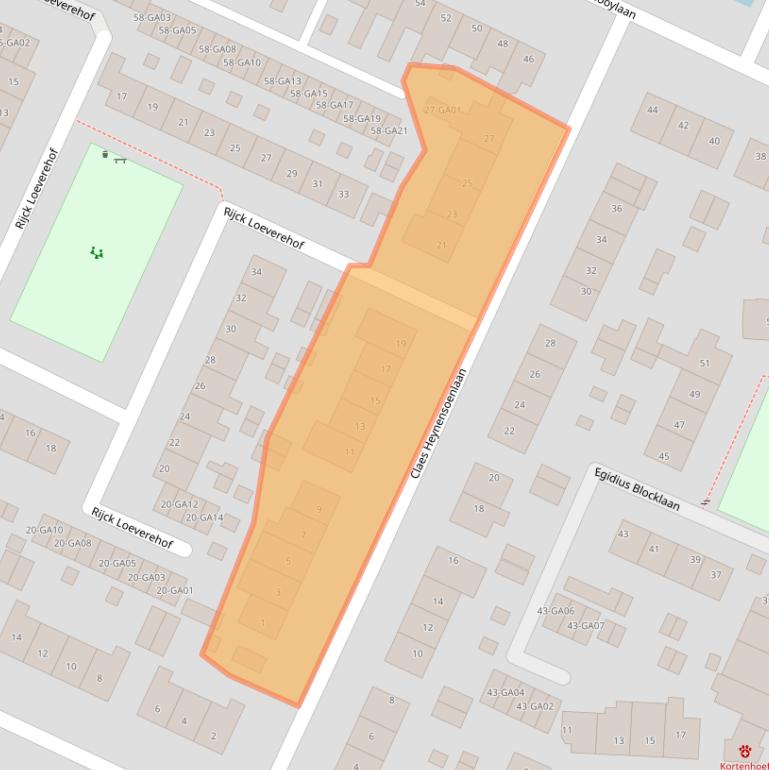 Kaart van postcodegebied 1241BL.