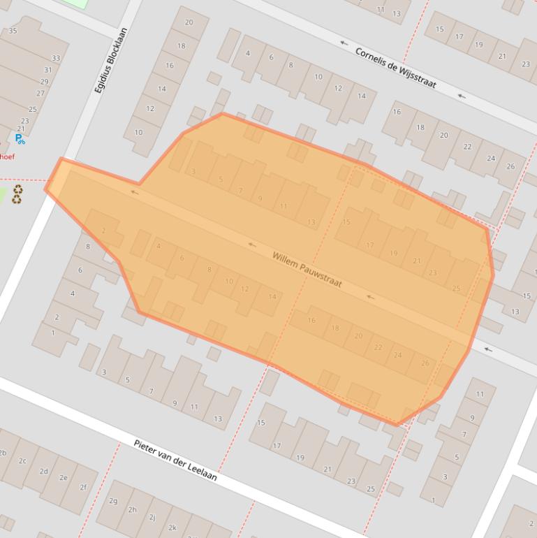 Kaart van postcodegebied 1241BZ.