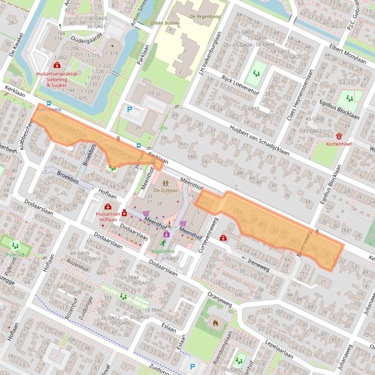 Kaart van postcodegebied 1241CL.