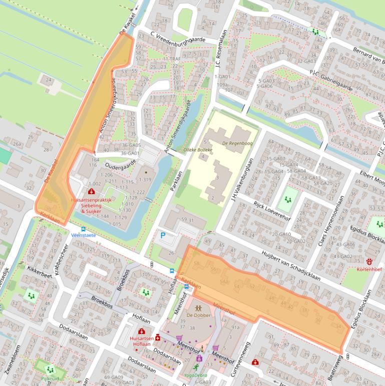 Kaart van postcodegebied 1241CN.