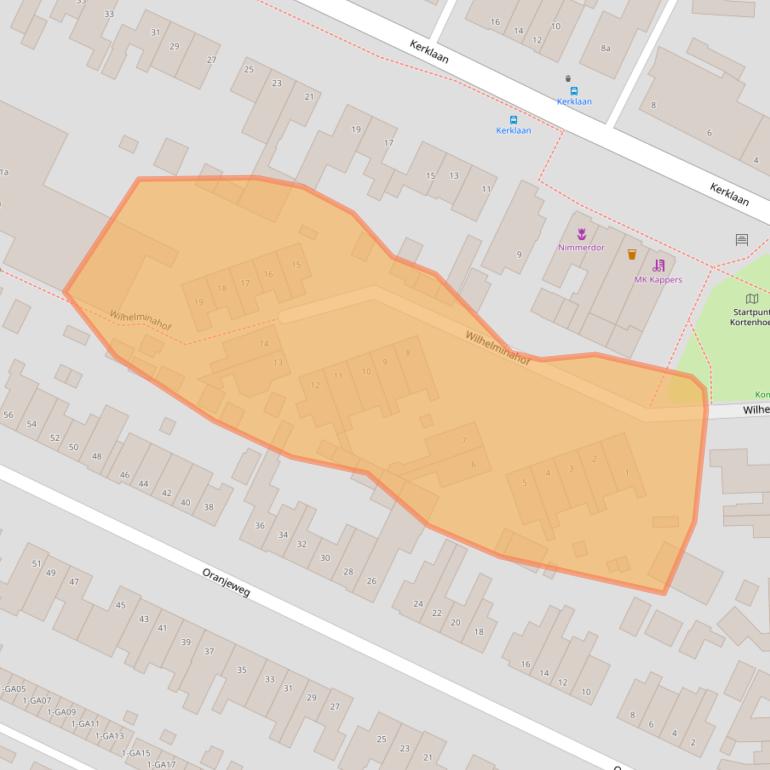 Kaart van postcodegebied 1241DA.