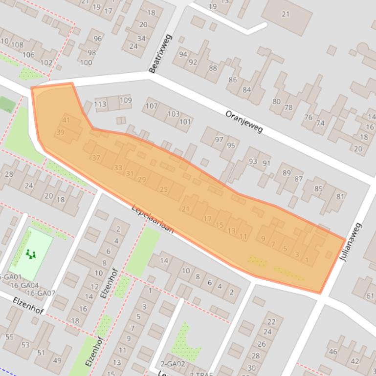 Kaart van postcodegebied 1241EE.