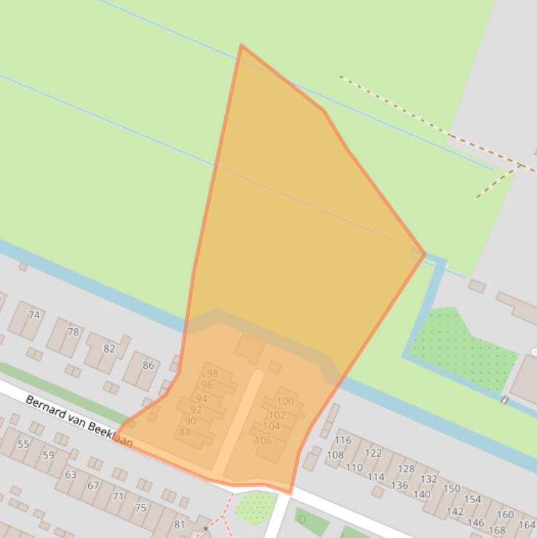 Kaart van postcodegebied 1241GB.