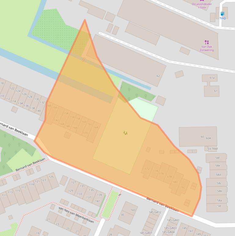 Kaart van postcodegebied 1241GD.
