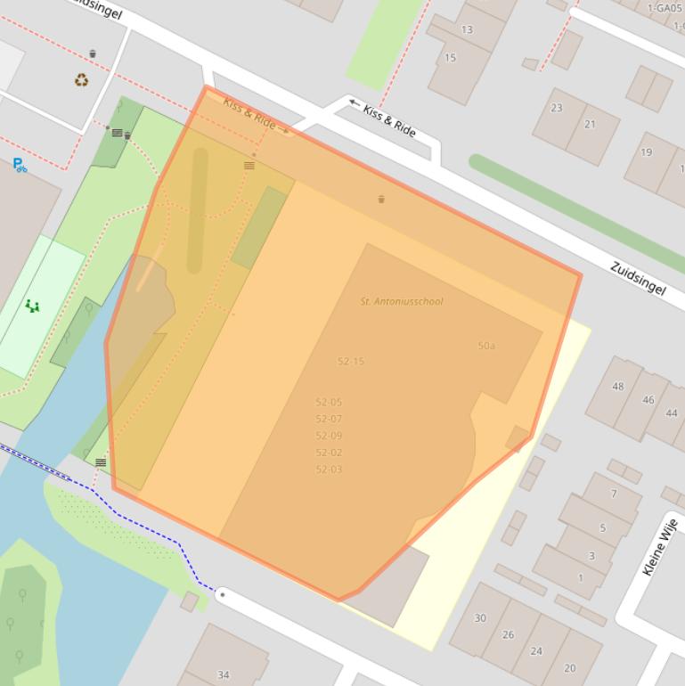 Kaart van postcodegebied 1241HC.